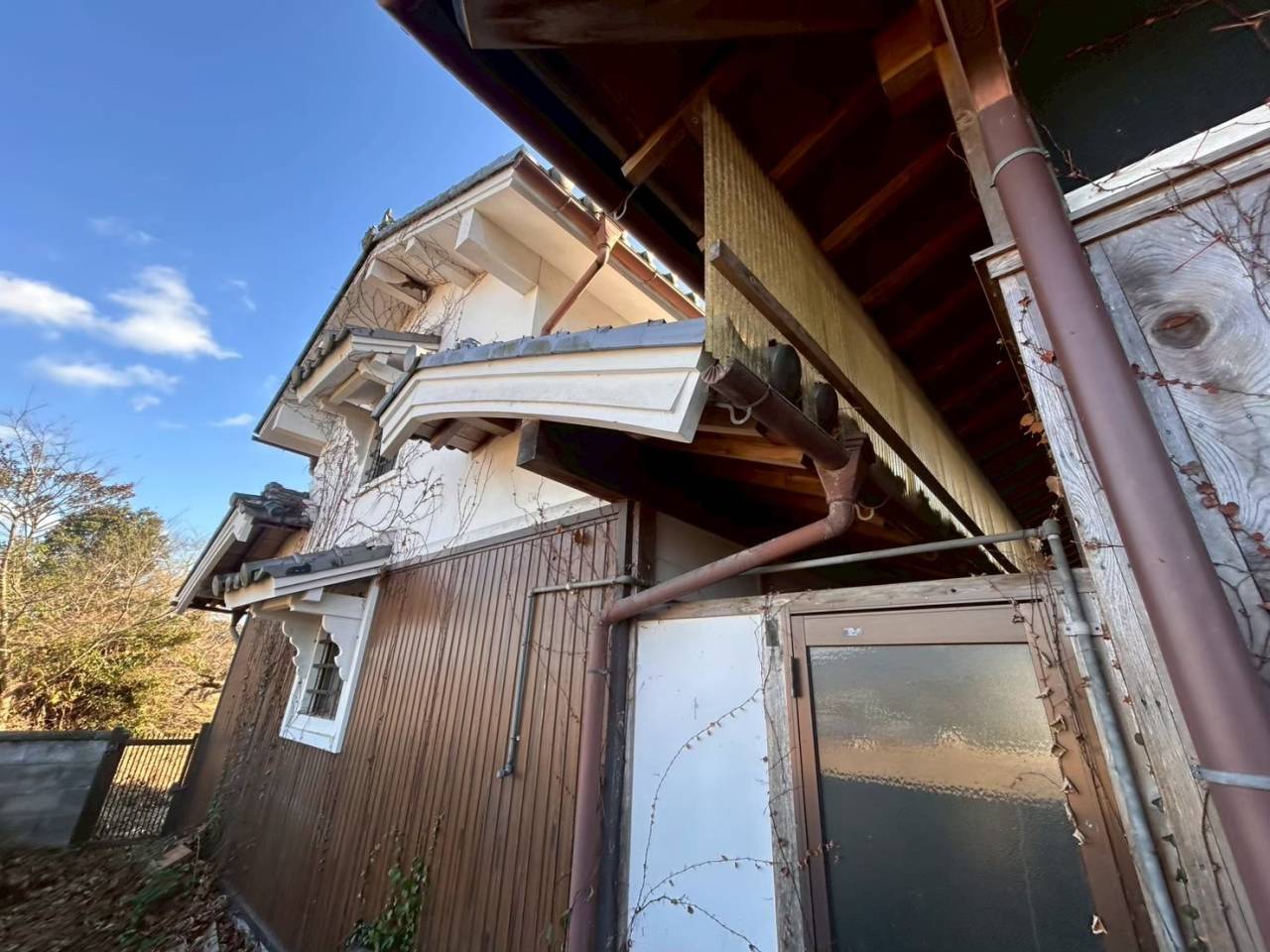 ツルが巻き付いている家